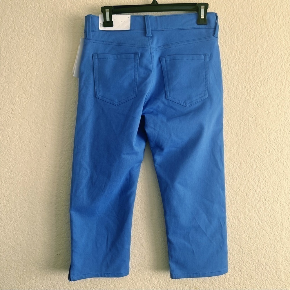 Liz Claiborne Sara Crop Pants Size 4 Signature Blue Mid Rise Slimming Stretch - Picture 3 of 11